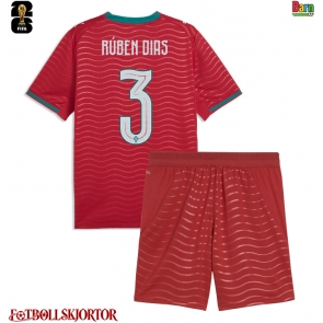 Portugal Ruben Dias #3 Hemmakläder Barn VM 2026 Kortärmad (+ Korta byxor)